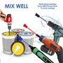 FunWorth 4 pièces Mélangeurs époxy pour Perceuse Avec d'extension, palette de mélange d'agitateur de peinture pour foret 1/4, mé