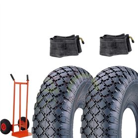 Ecovelò Vquest 2 pneus 3.00-4 (260 x 85) + chambres à air pneus roue chariot porte-bagages