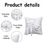 YUNCHONGuk Coussin pour alliances de mariage - En forme de cœur - Coussin pour alliances - Blanc - 20 x 20 cm