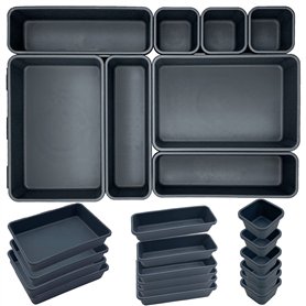 JinPhon Lot de 24 Organisateur Tiroir Cuisine Plateaux Rangement de Tiroir Séparateurs de Tiroir en Plastique Très Profond