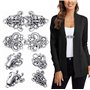 Clips Pull Vintage,4 pièces Cardigan Clip Clips Cardigan Clips à Châle en Argent Clip Cardigan Femme pour Gilet, Fermeture Cape