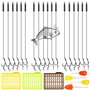 Bas de Ligne Hamecon Carpe Bas de Ligne Carpe 18 Pièces Ligne Pêche Carpe Hameçons avec Stoppeurs pour Bouillettes (6# 8# 10#)