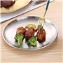Lot de 3 Assiettes Rondes en Acier Inoxydable,Plats de Service en Inox Plateau,Plateau de Service pour Cuisine Salle à Manger Ca
