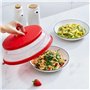 2 Pièces Cloche Micro Onde,Cloche Micro-Ondes Rétractable avec 2 Crochets,Couvercle Micro Ondes sans BPA pour Micro Onde, Fruits
