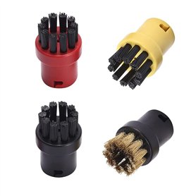 Lot de 4 brosses de nettoyage à vapeur，Accessoires de nettoyage à vapeur，Brosses Rondes Set