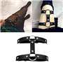 2Pcs Harnais de Jambe en Cuir élastique Double Rangée Jarretière Punk Harnais Porte Jarretelles Anneau pour Femme Fille Noir