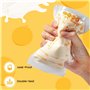Oderra Sachet de Conservation Lait Maternel 250ML, 50PCS Sachet Lait Maternel avec Zone d'Écriture, Double Fermeture Étanche, Pr