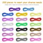 Tekenewbse 200 Pcs Scoubidou Fil Paillettes, Scooby Doo Fil Elastique Cordon, Scoobidoo, Scoubidou Pastel pour Faire Bracelets C