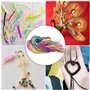 Tekenewbse 200 Pcs Scoubidou Fil Paillettes, Scooby Doo Fil Elastique Cordon, Scoobidoo, Scoubidou Pastel pour Faire Bracelets C