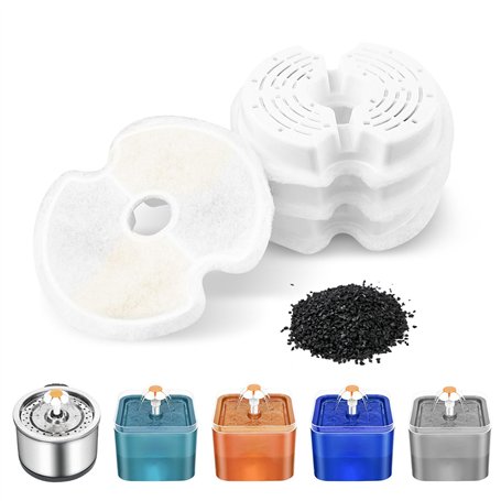Dunkwckore 4 Pieces Filtre Fontaine Eau Chat