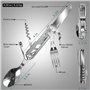ZIMAIC Couverts de Camping en Plein Air, Ensemble de Couverts Pliants Multifonctionnels 5 en 1, Couverts de Voyage Portables en 