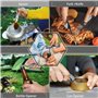 ZIMAIC Couverts de Camping en Plein Air, Ensemble de Couverts Pliants Multifonctionnels 5 en 1, Couverts de Voyage Portables en 