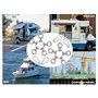 Kellegour 10 Pièces Butées de Rail D'auvent en Acier Inoxydable,avec 4 Mousquetons,Accessoires Auvent RV,Bouchon d'auvent en Aci