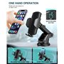 Hoppac Support Telephone Voiture, Porte Téléphone Voiture Tableau de Bord et Voiture Pare-Brise, 360 Degrés Rotation, Un Bouton 