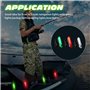 DONGKER Ensemble de Feux de Navigation pour Bateau,3 Types de Mode Clignotant USB Voyant D'avertissement de Navire Batterie Rech
