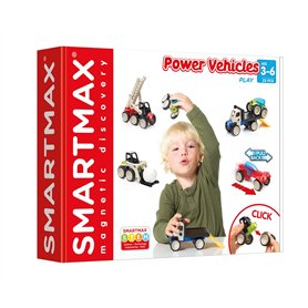 SmartMax - Les Gros Power Véhicules - Jouet de Construction Magnétique - Remorquer