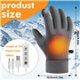 Gants Chauffants USB pour Femmes Hommes, Gants Chauffants à écran Tactile, 3 Niveaux de Température Ajustables, Gants Chauffants