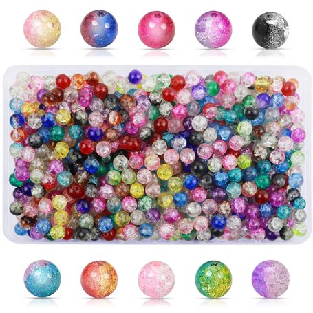 GZhaizhuan 600 Pièces en Boîte Colorées Perles de Verre