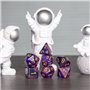 FLASHOWL Dés polyédriques Dés du DND Dés dés Ciel étoilé Voie lactée Dés 42 pièces de dés Jeux de 6 Sets Jeu de dés Ensemble de 
