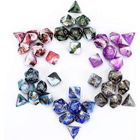 FLASHOWL Jeu de Dés Polyédriques Jeux de Table Dés 6 Jeux de Dés 6 x 7 Série de Matrices D20