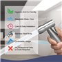 Kit de Pulvérisateur de Bidet en Acier inoxydable avec tuyau de 1,5 m et support - pour hygiène personnelle, bain d'animaux, lav