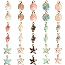 30 Pièces Pendentif Breloque Assortie en Émail