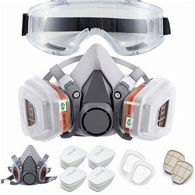 goambuy 26 ni 1 masque respiratoire réutilisable - Masque anti-poussière - Masque de peinture avec filtre - Masque respiratoire