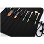 Amoyie Organiseurs pour Pinceaux de Peinture, Pochette Enroulable, Tousse de voyage de Toile pour aquarelle pinceaux, pinceaux G