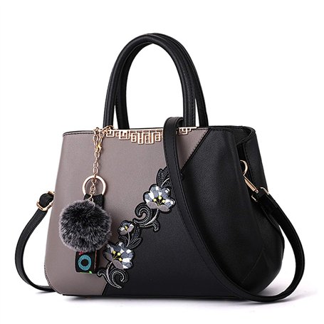 Sipobuy Femmes Sac À Main Top Poignée Élégant Sacs à Bandoulière Classique Sacs À Main Shopper Dames Bandoulière Sac Broderie (G