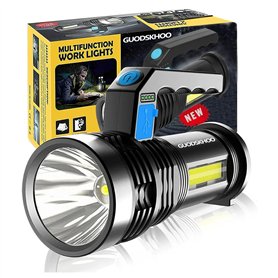 GUODSKHOO Lampe Torche Puissante Rechargeable Lampe de Poche 4 Modes Imperméable à l'eau Portable Torches de Travail Lampe pour