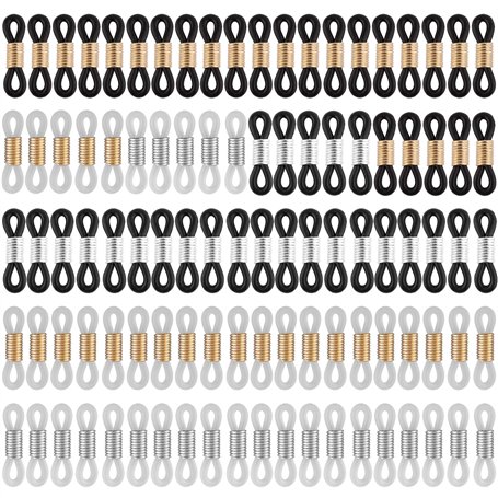 HAOBIN 100 pieces Lunettes Extrémités Chaîne de Lunettes Retenue Embouts de chaîne de lunettes Boucle de Chaîne de Lunettes Conn