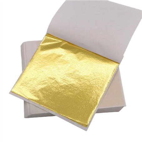 ILantule 100 Feuilles Imitation Feuille d'or pour Projet d'art décoration Artisanale