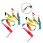 2 Pièces Ruban Danse, 2m Bandes de Danse avec bâton,rubans de danse avec cœur d'estampage,Fitness Rubans de Gymnastique Rythmiqu