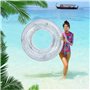 LUMOOM Bouée de natation gonflable avec paillettes - En PVC transparent - Pour adultes - Piscine, plage de sable - Fête - Argent