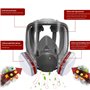 Masque respiratoire intégral réutilisable – Respirateur chimique de poussière de gaz organique avec filtres supplémentaires pour