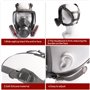 Masque respiratoire intégral réutilisable – Respirateur chimique de poussière de gaz organique avec filtres supplémentaires pour