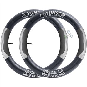 YunSCM 2PCS Anti-crevaison Chambres à air 20x2.5/3.0 AV32mm Valve Prévention et Réparation