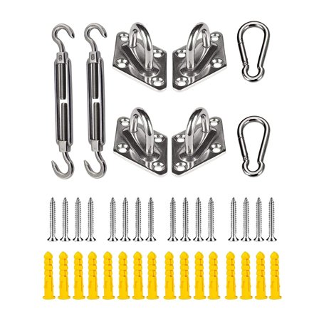 Kit de matériel de voile d'ombrage en acier inoxydable 304 pour installer des voiles rectangulaires et triangulaires pour jardin