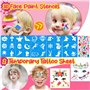 Chennyfun Palette de Maquillage Enfants Kit Licornes de Peinture pour Le Visage-16 Grandes Peintures, Peinture pour Le Visage et