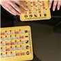 MR CHIPS Lot de 50 cartes de bingo transparentes rapides avec fenêtres coulissantes - Style grain de bois