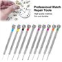 10 Pièces Tournevis Precision Réparation Outils Kit Horloger avec Pincettes Chiffon Et Sac De Rangement, Jeu Petit Tourne Vis Ho