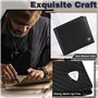 TEEHON® Portefeuille Homme en Cuir Véritable avec Blocage RFID/NFC 8 Porte Carte Crédit, 2 Compartiment à Billets, Classique Por