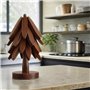 MIZORLIE Dessous de plat en bois pour plats chauds, casseroles et poêles | Dessous de verre en forme de sapin de Noël | Support 