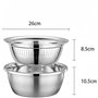 MAOYUAN Edelstahl Seiher und Schüsselset Passoire Inox 2 Pièces Passoire avec Bol de Cuisine en Acier Inoxydable Saladier Passoi