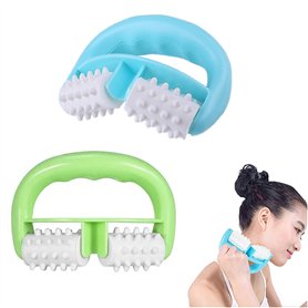 Lot de 2 rouleaux de massage avec poignée en forme de D