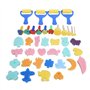 39 Pièces Kits de Peinture Pinceaux Éponge DIY Rouleau Peinture Enfant Loisir Créatif Kit D'apprentissage Dessin Jouet Cadeau An