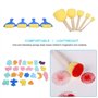 39 Pièces Kits de Peinture Pinceaux Éponge DIY Rouleau Peinture Enfant Loisir Créatif Kit D'apprentissage Dessin Jouet Cadeau An