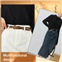 AABDTYYD Lot de 2 Ceinture Femme,Ceinture Fine Femme pour Pantalons en Jean,Ceintures en Cuir PU pour Femmes avec Boucle Dorée,C