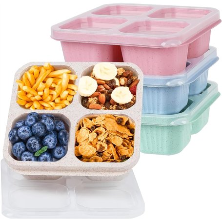 SGAONSN Lot de 4 boîtes à déjeuner Bento pour adultes et enfants