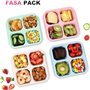SGAONSN Lot de 4 boîtes à déjeuner Bento pour adultes et enfants, 4 compartiments, boîtes à déjeuner réutilisables avec couvercl